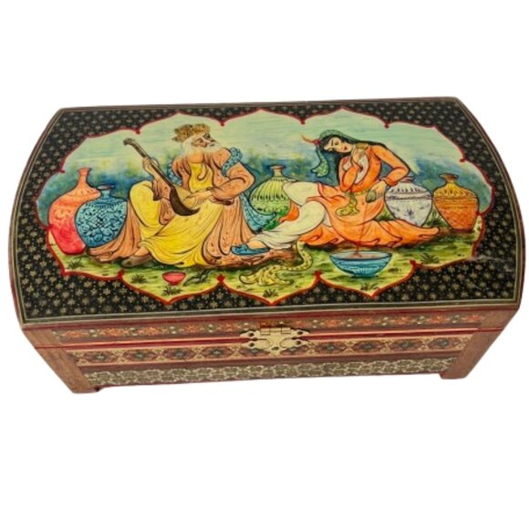 Khatam Wood Marquetry Box, Large Trinket - Picture 1 of 16